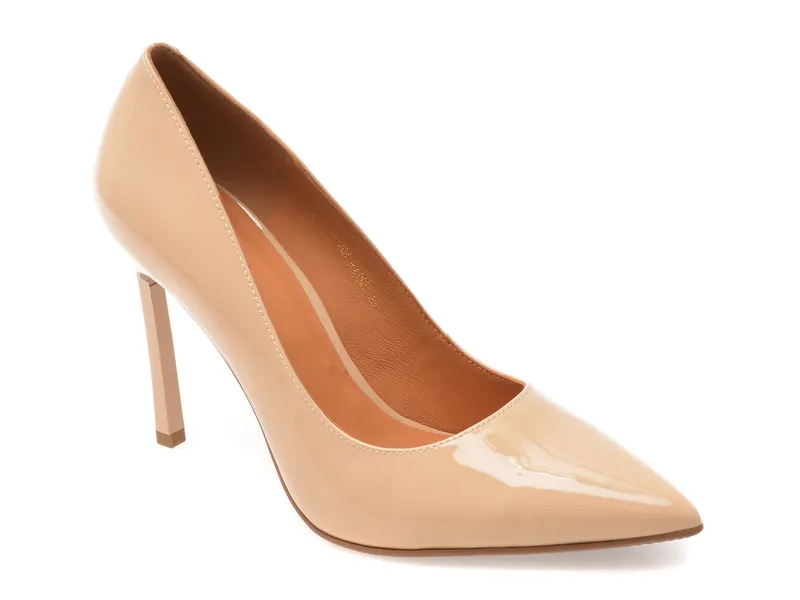 Pantofi eleganti EPICA nude, E19070, din piele naturala lacuita