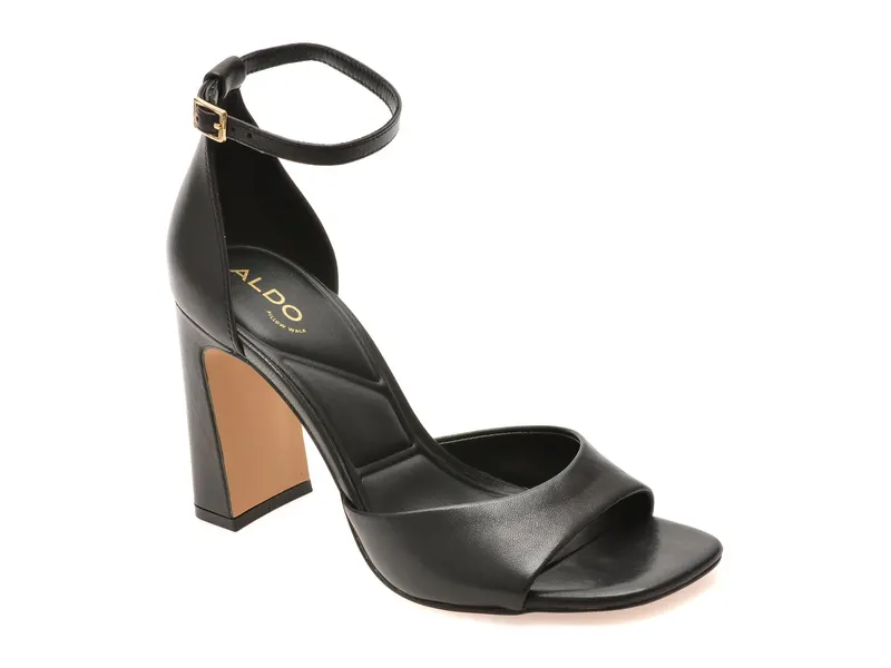 Sandale elegante negre, FLORIANNA 007, din piele naturala
