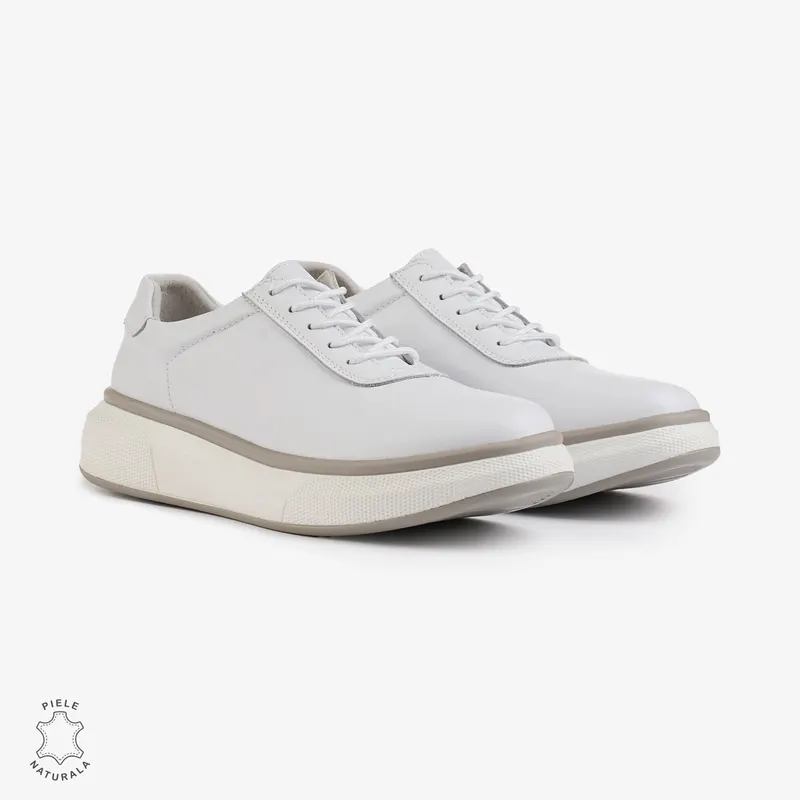 Pantofi Casual Dama Piele Naturala CRL1002 Culoare: ALB