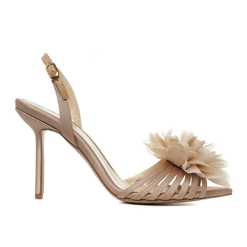 Sandale Julia Satin, Nude - Premium Collection