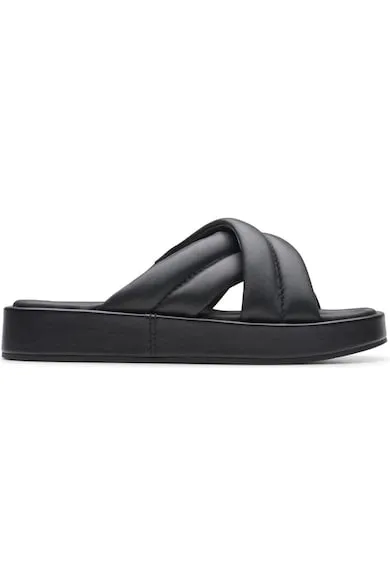 Papuci - casual - piele naturala - negru