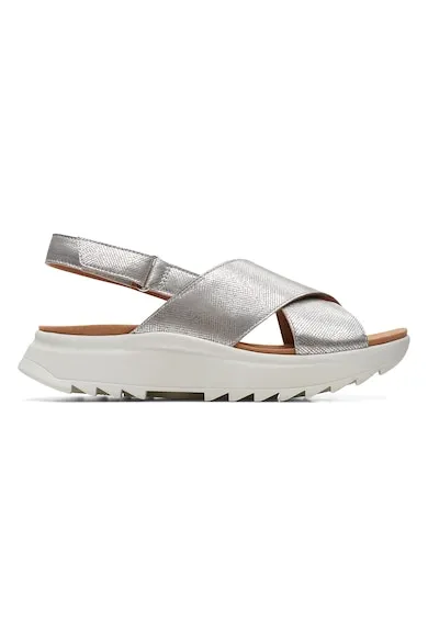 Sandale wedge cu barete incrucisate Dashlite - Argintiu