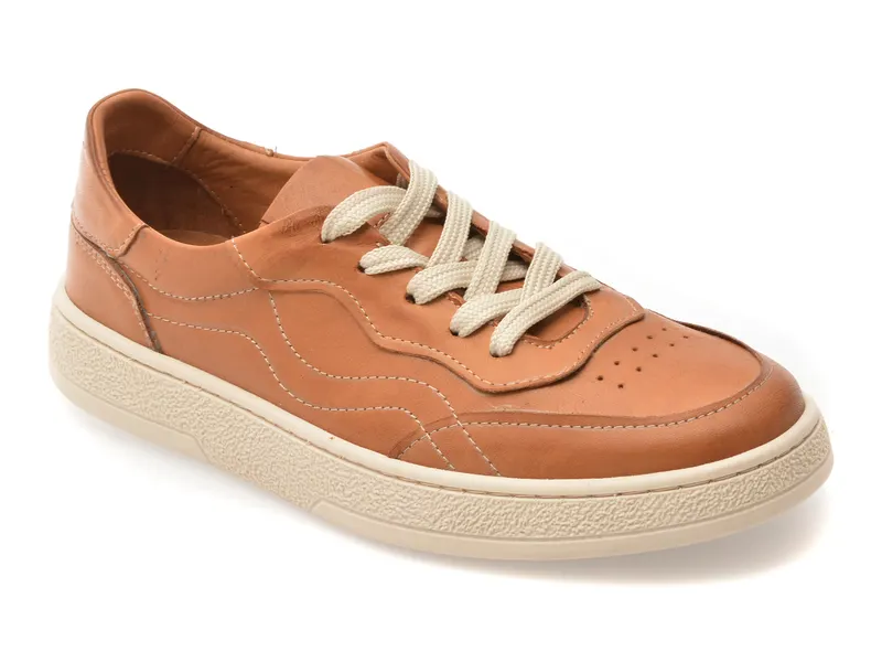 Pantofi sport maro, CS740, din piele naturala