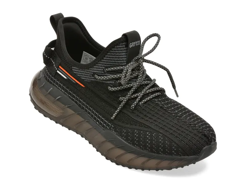 Pantofi sport negri, 9953, din material textil
