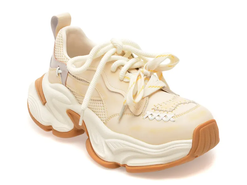 Pantofi sport galbeni, 7053, din piele naturala