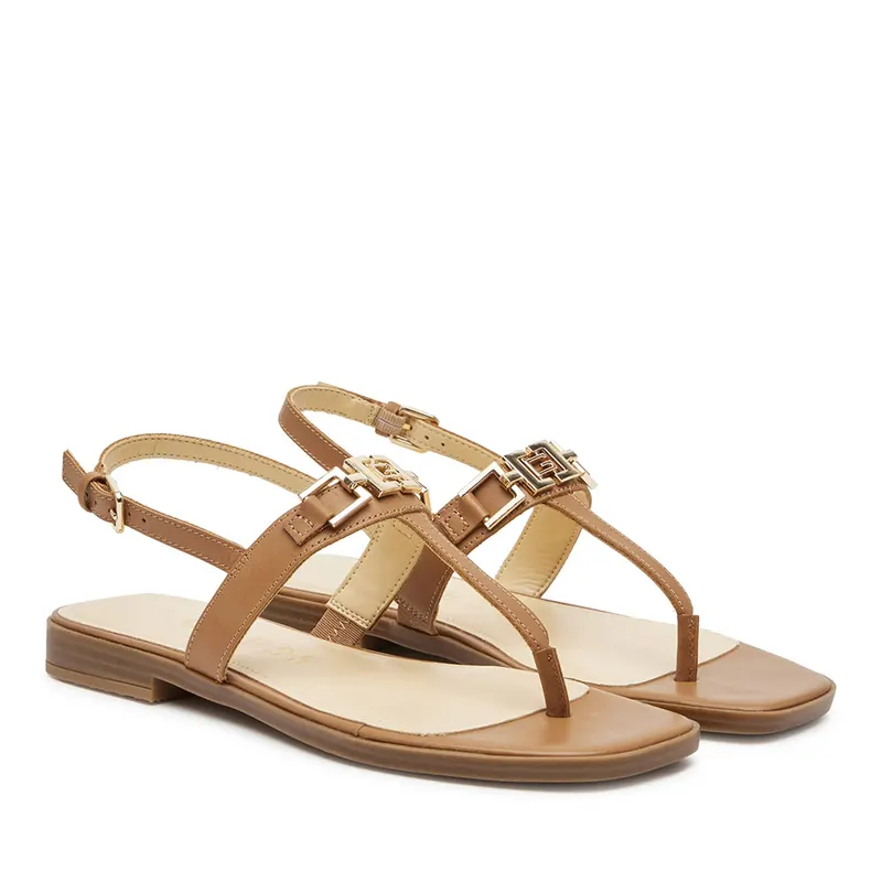 Sandale femei Guess Reality cognac din piele 919DSFLJRELCO — imaginea 2