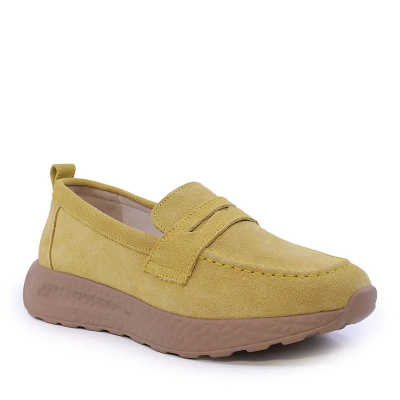 Mocasini femei galbeni din piele întoarsă 1271DM2411VG — imaginea 2