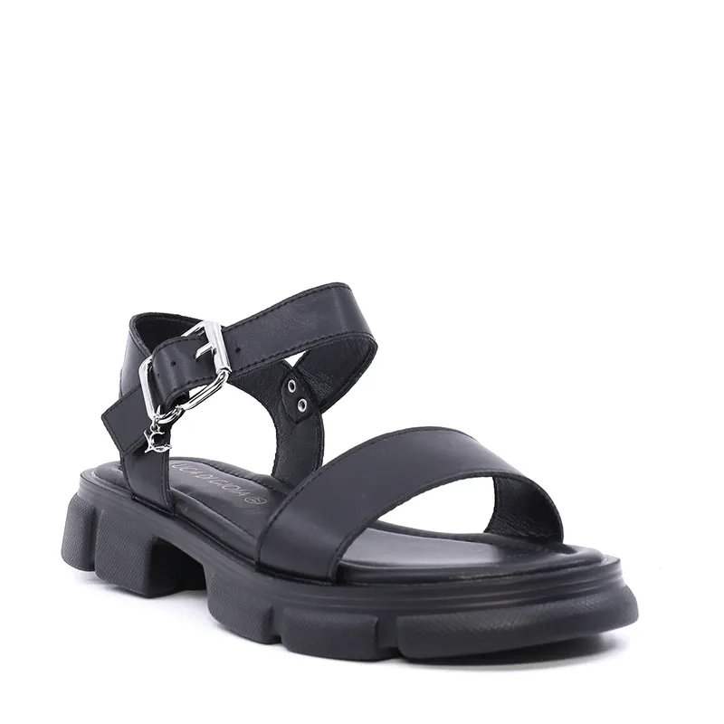Sandale femei Luca di Gioia negre din piele 1291DS8962N — imaginea 2