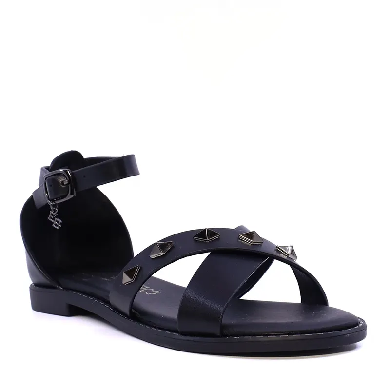 Sandale femei Enzo Bertini negre din piele cu elemente deco 1391DS2280N — imaginea 2