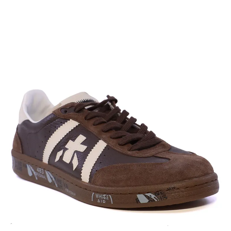 Sneakers bărbați Premiata Bonnie maro din piele 1692BP8590M — imaginea 2