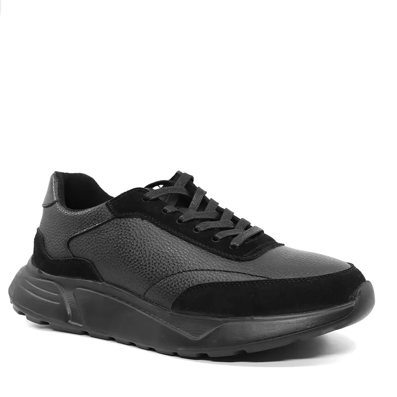 Sneakers bărbați Luca di Gioia negri din piele 1132BP25418N — imaginea 2