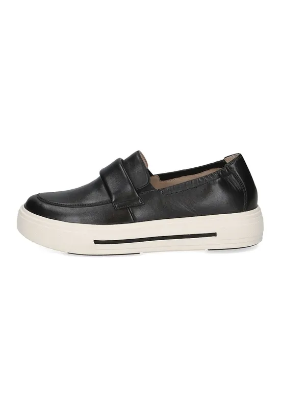Pantofi loafer din piele cu platforma - Negru