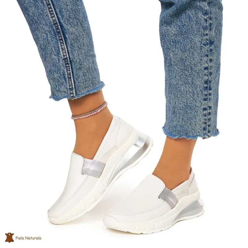 Pantofi Dama Piele Naturala din calitate inalta CRL0083 ALB