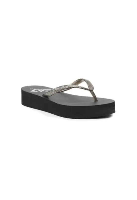 Papuci flip-flop dama Emporio Armani - XFQ013 XK322 - Sintetic - 38 EU - Negru/Argintiu