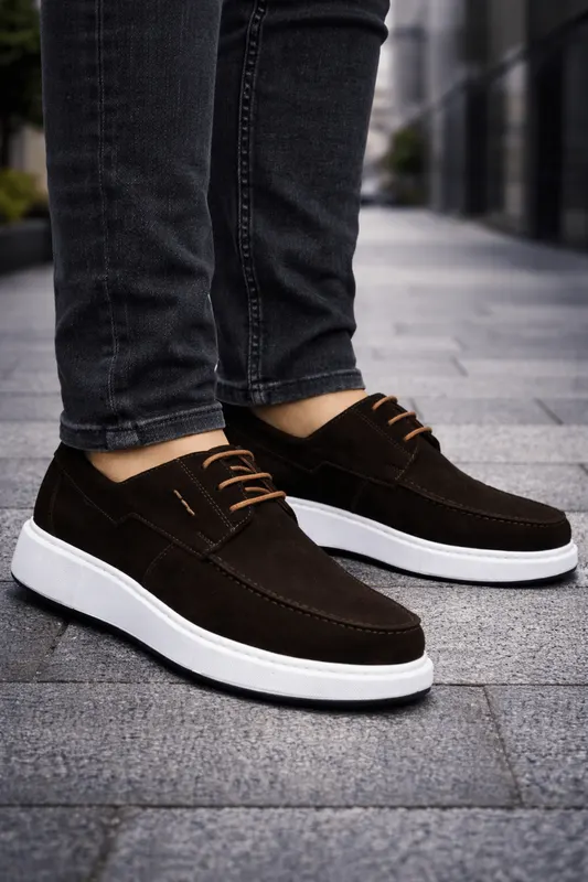 Pantofi Casual din Piele Maro cu Siret - RYK BROWN