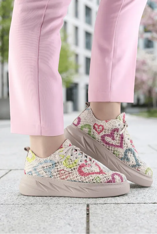 Pantofi Casual din Piele cu Dantela - Sandy MULTIHEART