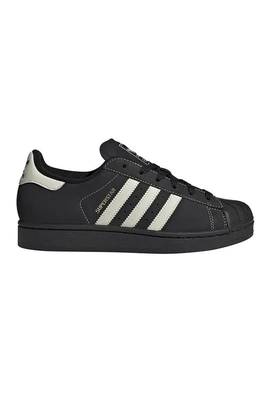 Pantofi sport de piele intoarsa cu garnituri de piele Superstar II - Negru/Alb murdar