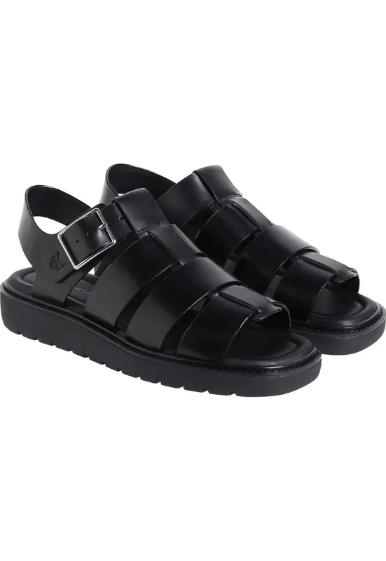 Sandale din piele cu catarame