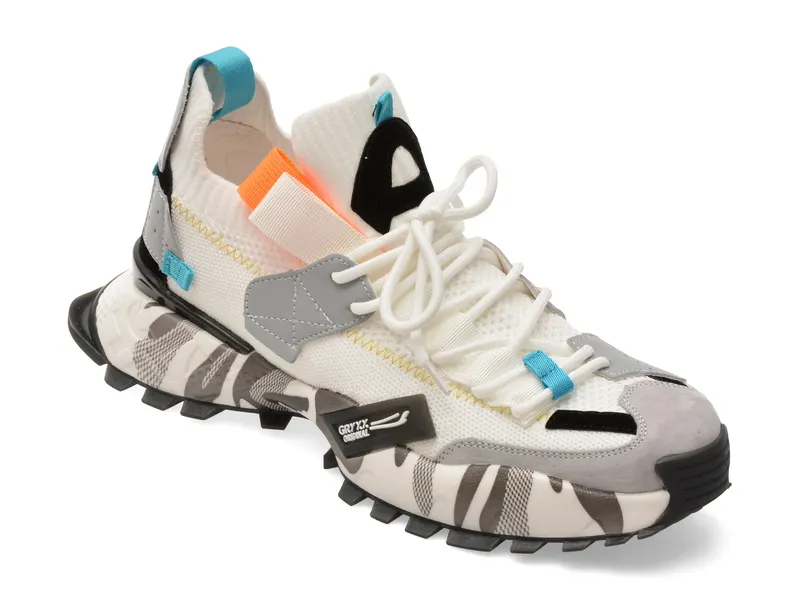 Pantofi sport albi, 18159, din material textil