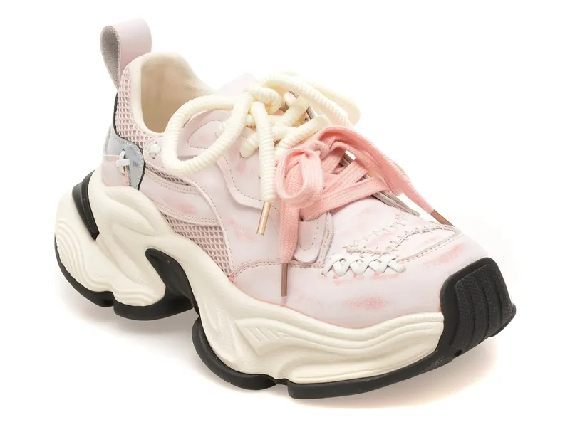 Pantofi sport roz, 7053, din piele naturala