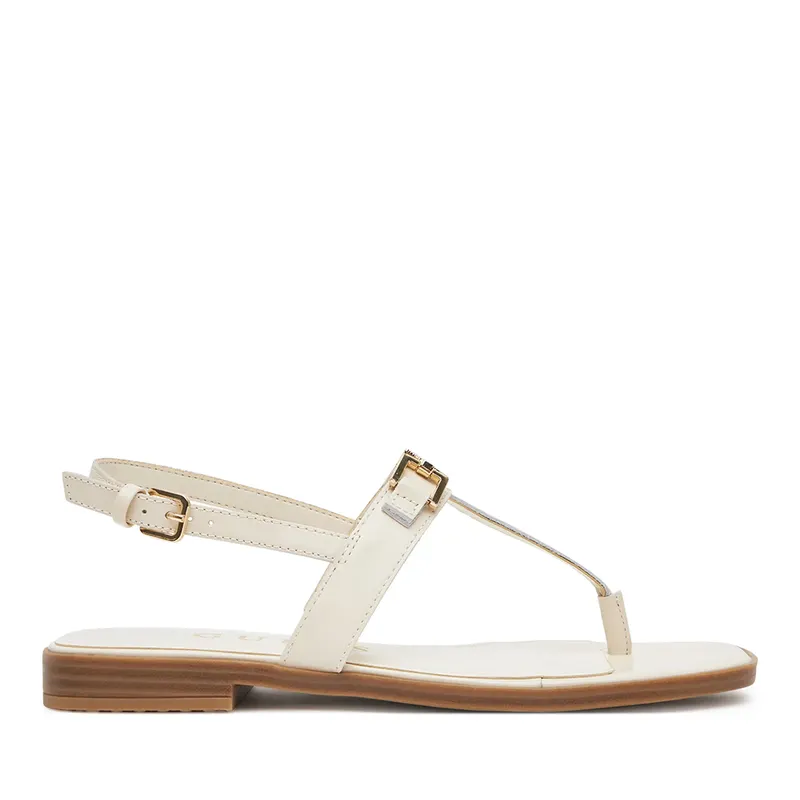 Sandale femei Guess Reality bej din piele 919DSFLJRELBE