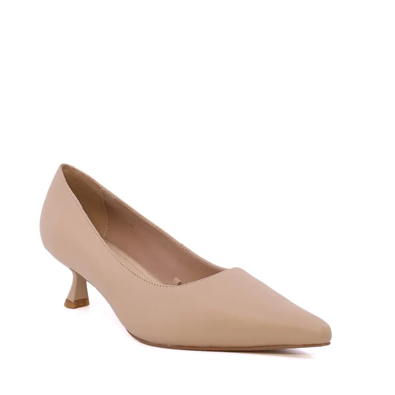 Pantofi tip kitten heel femei Enzo Bertini bej din piele naturală 1391DP9341BE — imaginea 2