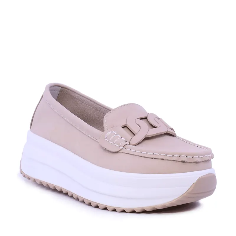 Mocasini femei nude din piele cu accesoriu deco 1941DM026NU — imaginea 2