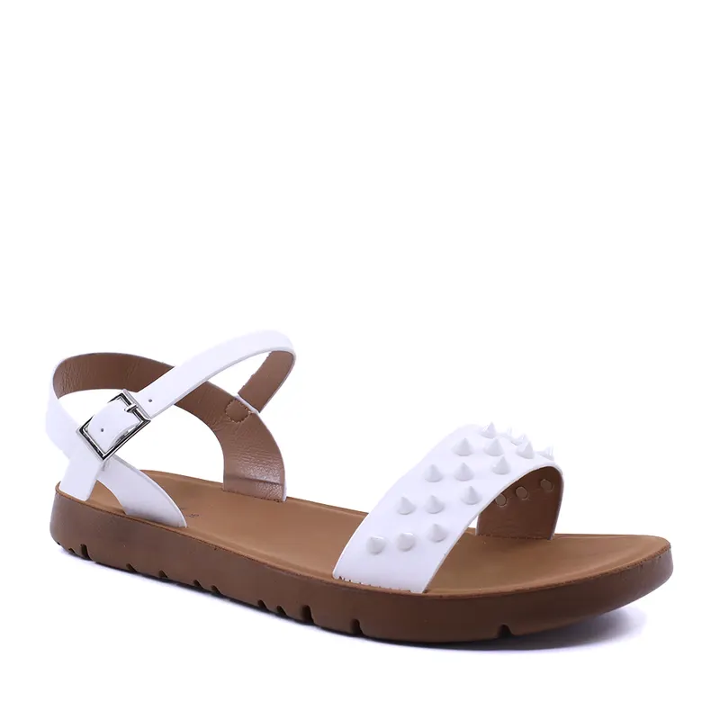 Sandale fete Solo Donna albe cu ținte 2577FS3318A — imaginea 2