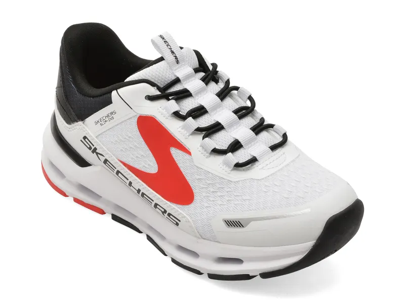 Pantofi sport SKECHERS albi, GLIDE-STEP PLUS, din material textil