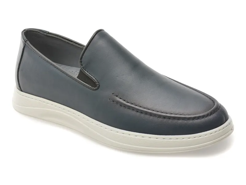 Mocasini BITE THE BULLET bleumarin, OY970, din piele naturala