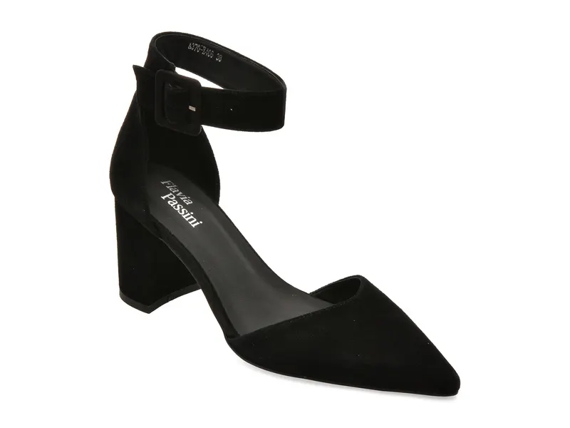 Pantofi eleganti FLAVIA PASSINI negri, A370, din piele intoarsa