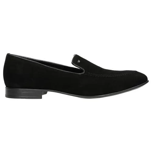 Pantofi tip loafers negri din velur bărbați