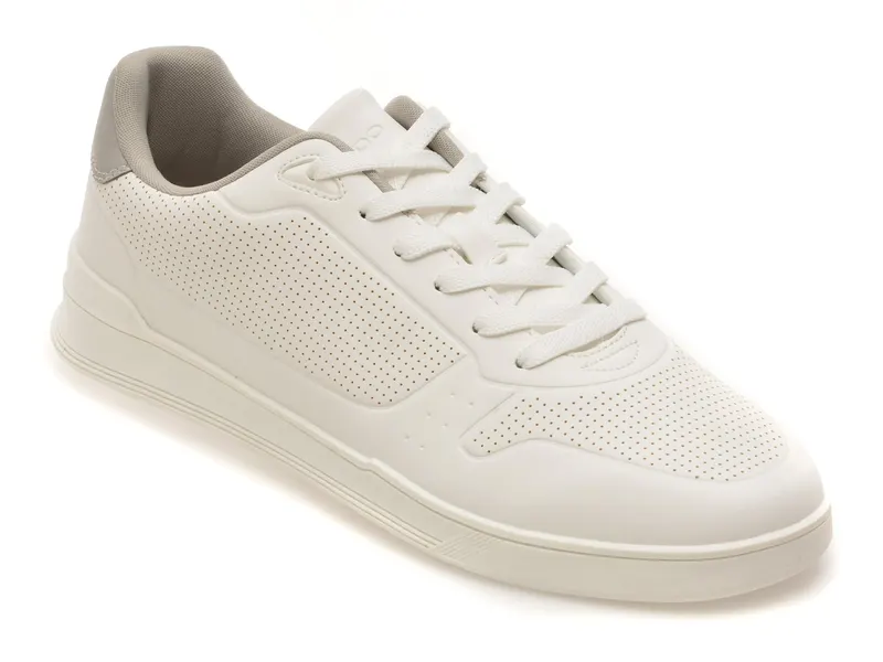 Pantofi sport albi, ROBIE 100, din piele ecologica
