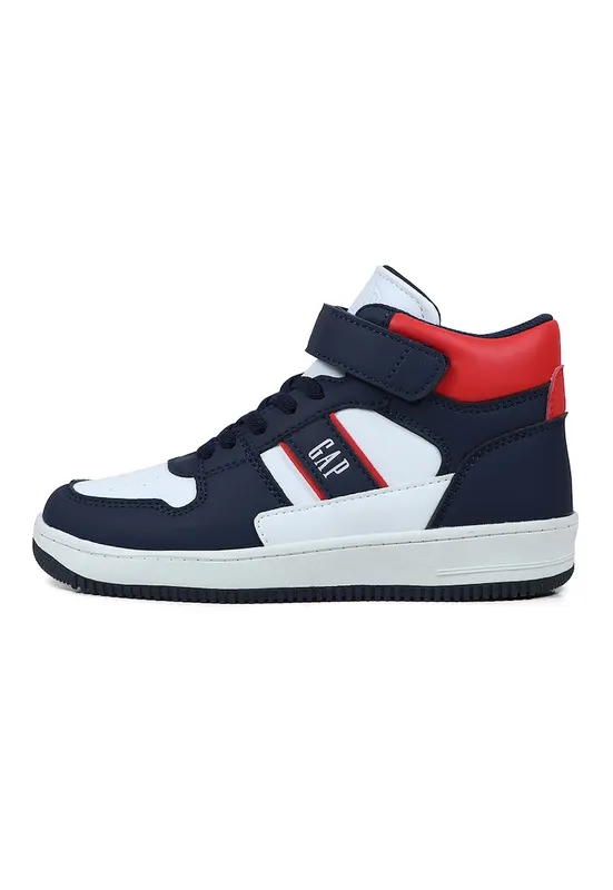 Pantofi sport mid-cut din piele ecologica - Rosu/Alb/Bleumarin