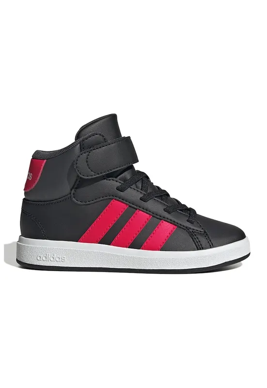 Pantofi sport mid-high din piele ecologica Grand Court - Rosu/Negru