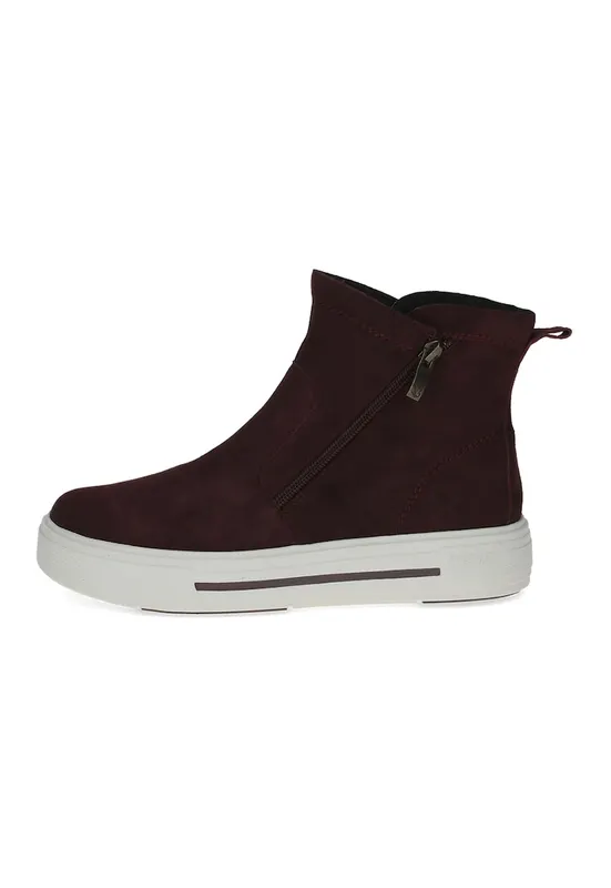 Ghete flatform din piele intoarsa - Maro inchis