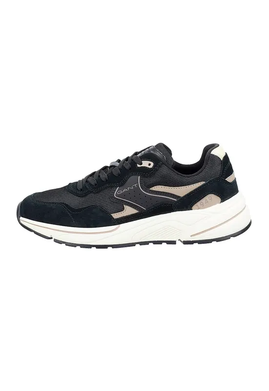 Pantofi sport din piele nabuc cu garnituri din plasa Jaybro - Negru/Gri carbune/Grej