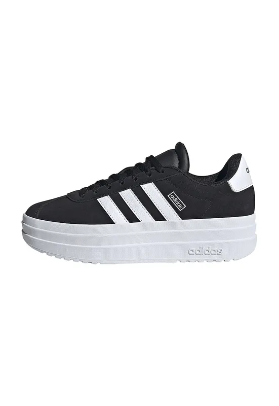 Pantofi sport Court Bold din piele intoarsa cu talpa flatform - Negru