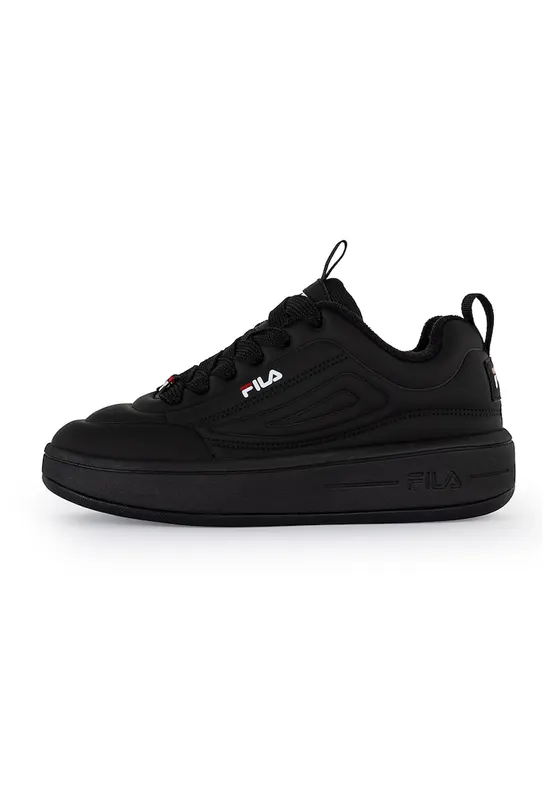 Pantofi sport flatform din piele ecologica cu logo Superbubble - Alb/Negru