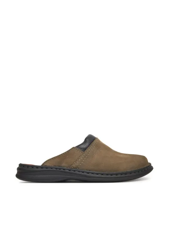 Slapi barbati 10663 - Piele naturala - Gri