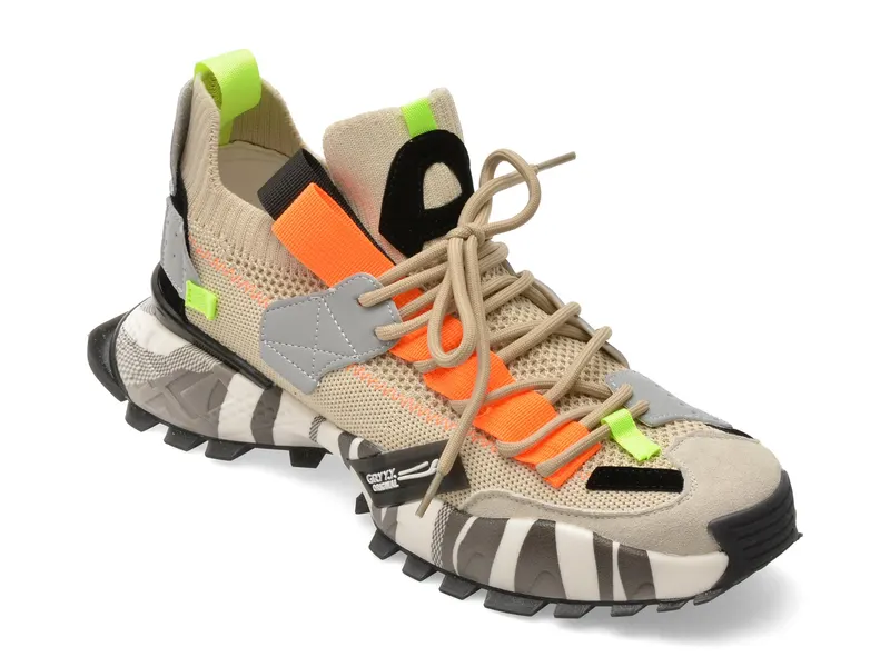 Pantofi sport bej, 18159, din material textil