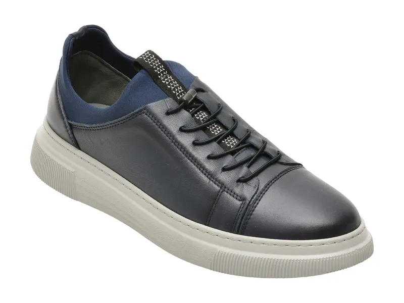 Pantofi bleumarin, BS3810, din piele naturala