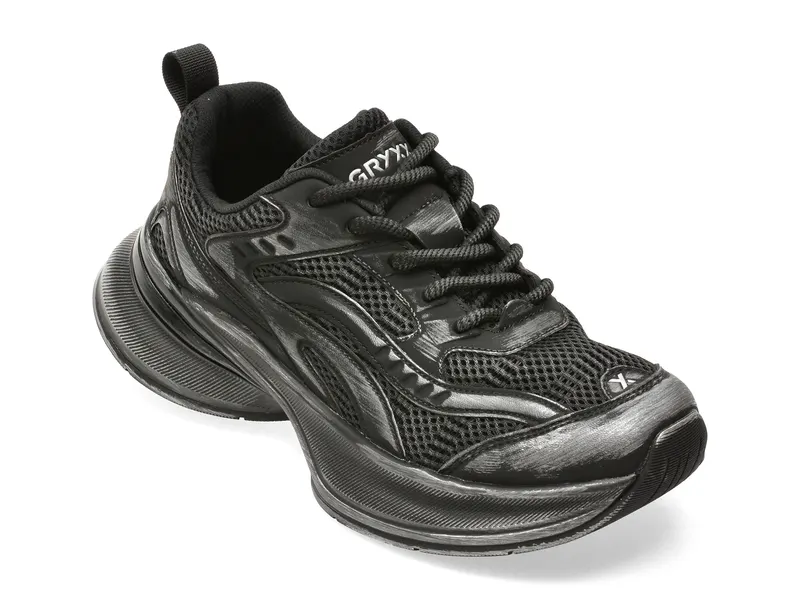 Pantofi sport negri, 9287, din material textil