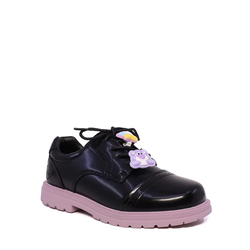 Pantofi derby fetițe negri din piele naturală 3790FP010N — imaginea 2