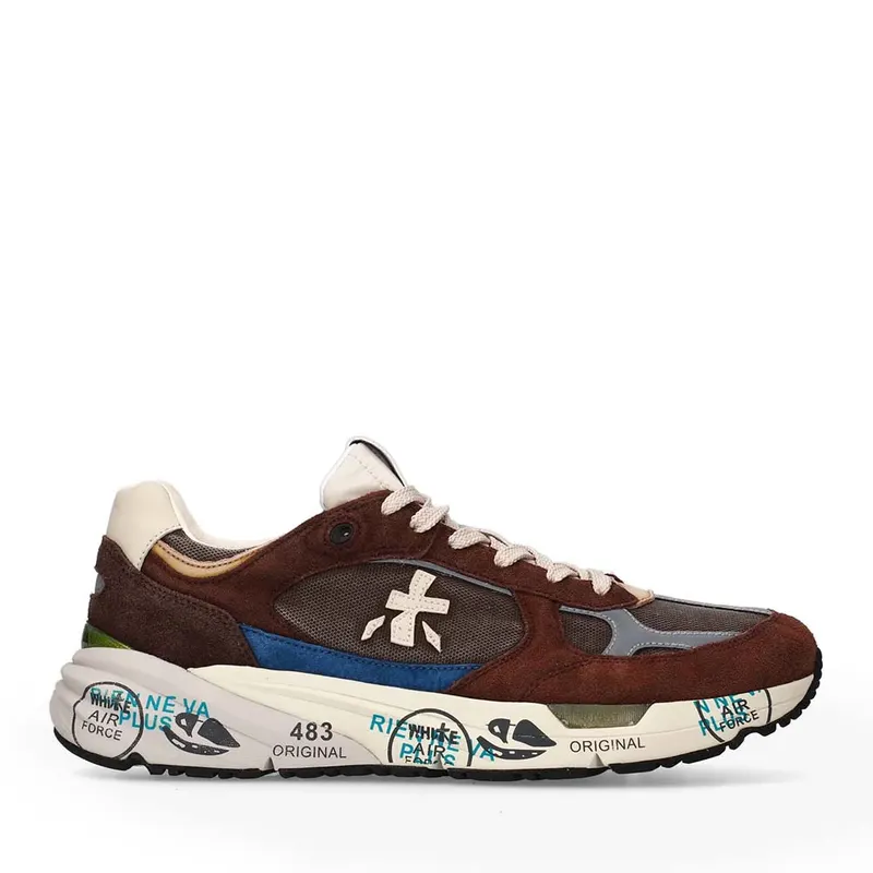 Sneakers bărbați Premiata Mase maro din piele întoarsă și textil 1691BP8026M