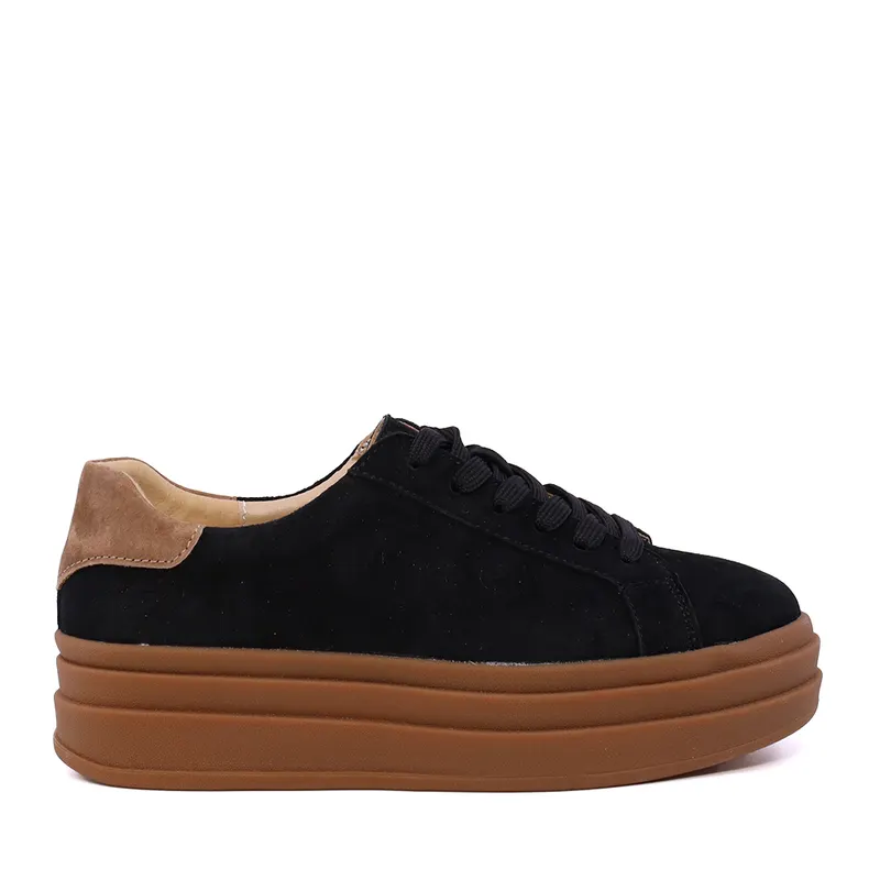 Sneakers femei negri din piele întoarsă 1531DP0502VN