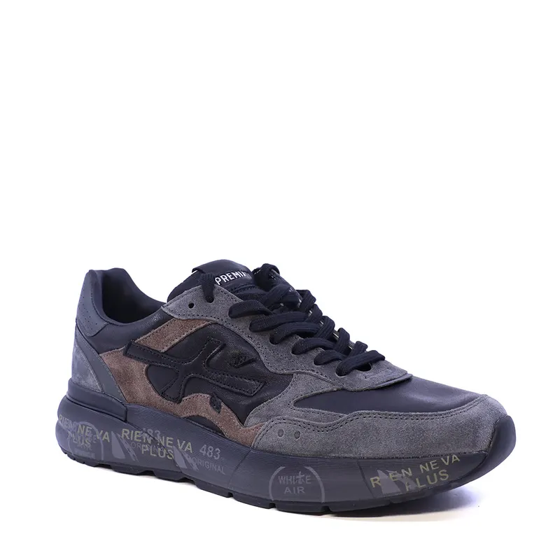 Sneakers bărbați Premiata Mick negri din piele 1692BP8452N — imaginea 2