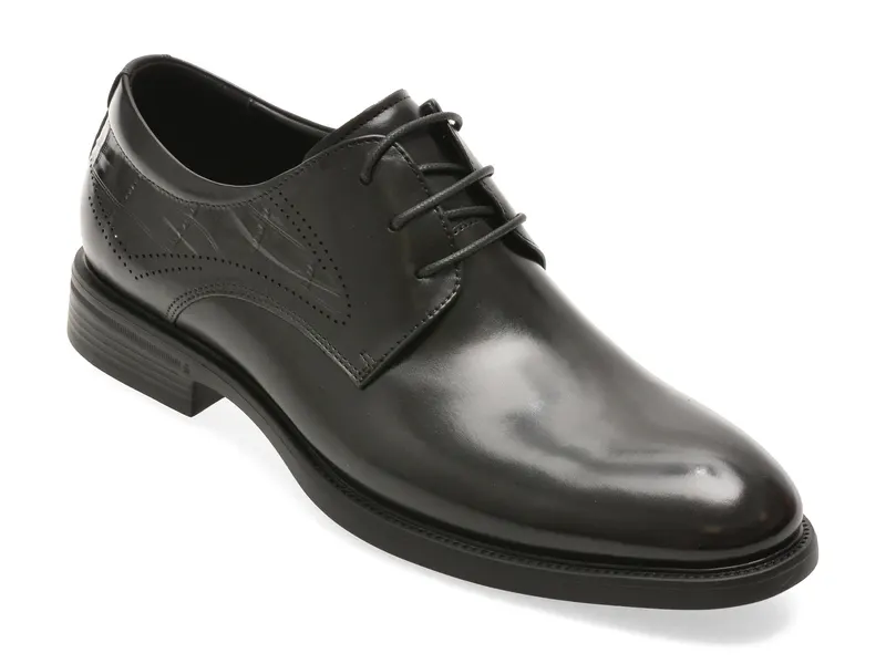 Pantofi eleganti EPICA PREMIUM negri, 26A68, din piele naturala