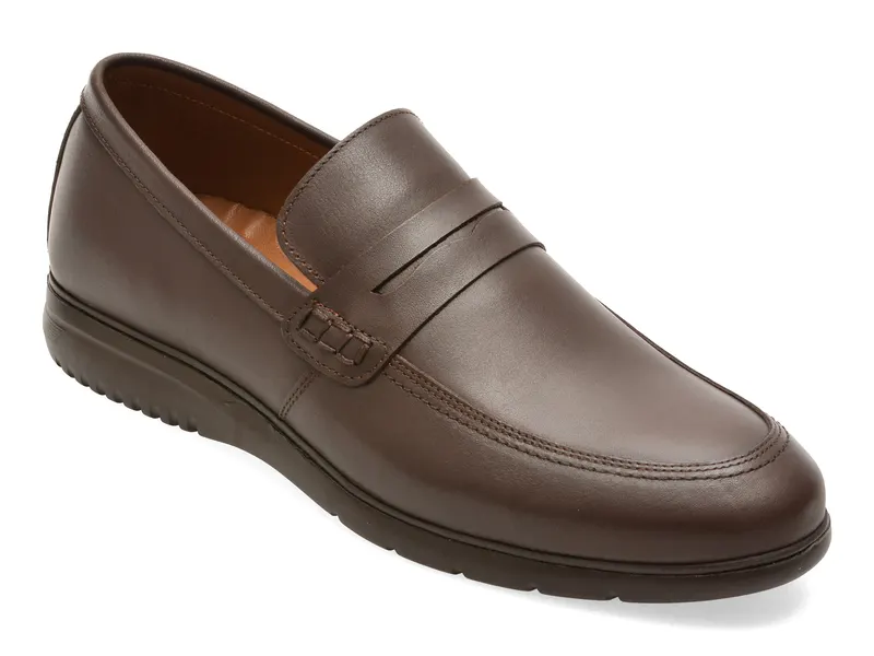 Mocasini BITE THE BULLET maro, RM121, din piele naturala