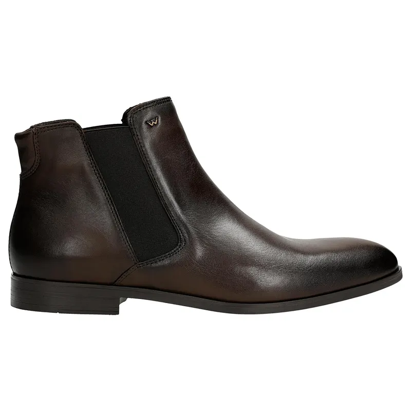 Botine maro-închis din piele granulată bărbați